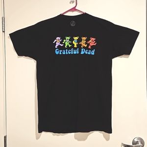 Grateful Dead short sleeve black tee multicolor prancing bears Lg. EUC UNISEX